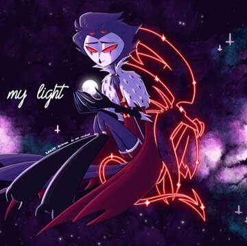Helluva Boss fanart of Stolas, reminiscent of "Just Look My Way"